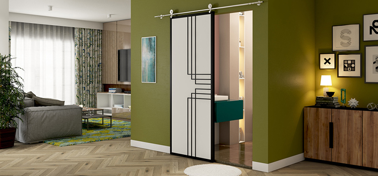 sliding bathroom door installation in Madera